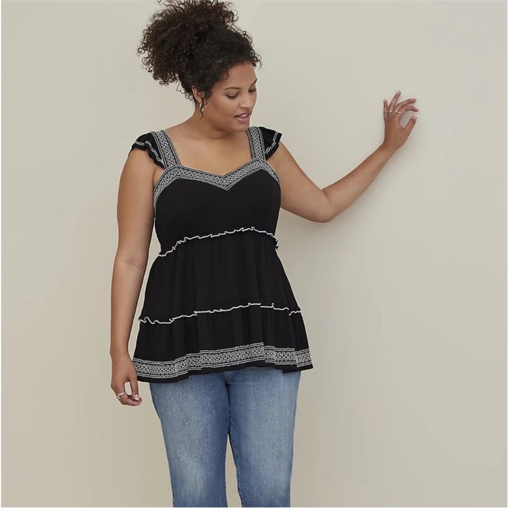 Torrid Babydoll Peplum
Crinkle Tiered Top